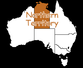 map of Australia, highlighting Northern Territory